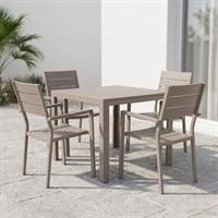 Tavolo Sarita 78X78 Cm Tortora+4 Sedie C-Br Sarita Tortora Bizzotto