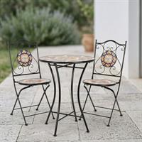 Tavolo Santorini Tondo D60+2 Sedie Pieghevole Santorini Bizzotto