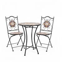 Tavolo Santorini Tondo D60+2 Sedie Pieghevole Santorini Bizzotto