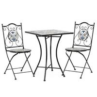 Tavolo Mykonos Quadrato 60X60+2 Sedia Pieghevole Mykonos Bizzotto