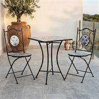 Tavolo Mykonos Quadrato 60X60+2 Sedia Pieghevole Mykonos Bizzotto